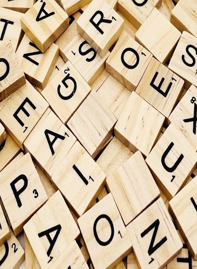 MYYZMY 200 Pcs Wood Letter Tiles, Wooden Tiles for Crafts DIY Wood Gift Decoration Making Alphabet Coasters - Image 2